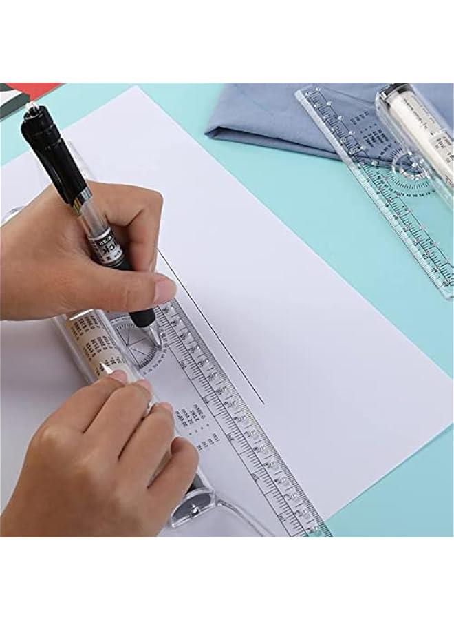 FYLX 12 Inch Plastic Multifunctional Rolling Ruler for Drawing Parallel Lines Circles and Angles in Design - Image 3