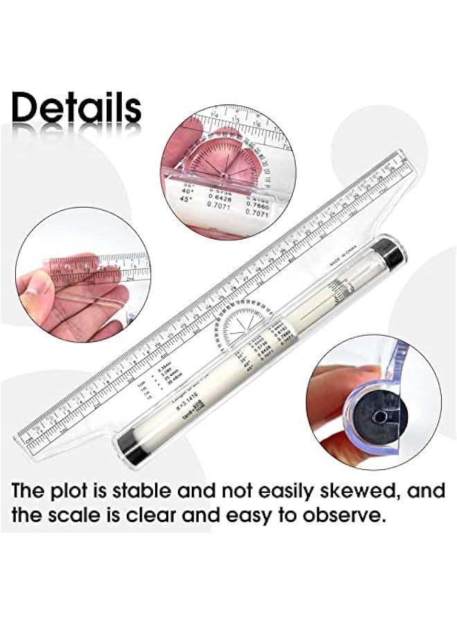 FYLX 12 Inch Plastic Multifunctional Rolling Ruler for Drawing Parallel Lines Circles and Angles in Design - Image 4
