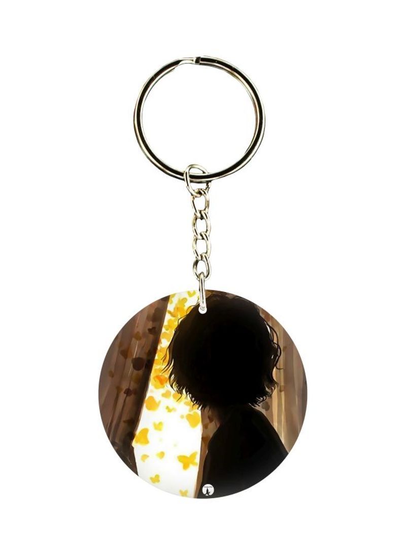 Girl Printed Double Sided Keychain