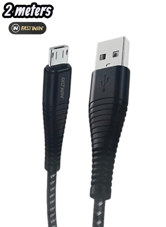 FASTWIN PowerLine Micro USB cable, 2 meter long, for mobile phones and to charge Sony Handy 4 - Image 1