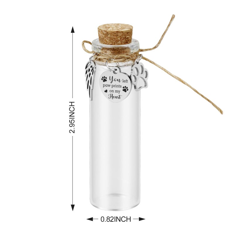 Malihome Pet Hair Memorial Glass Bottle,Vial for Ashes Or Hair Dog Or Cat Keepsake Pet Loss Memory Sympathy Gift (1pcs Glass Bottle) - Image 3