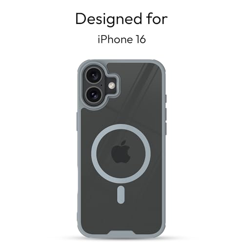 KAPAVER Mag-X Back Cover Case Compatible with iPhone 16 (TPU+PC) (Gray) - Image 2
