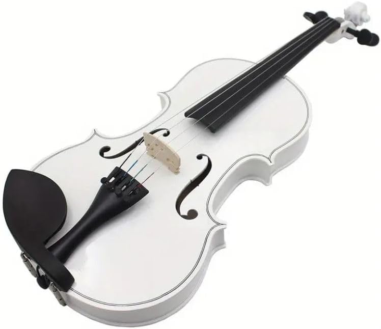 Megarya 4/4 Full Size Violin Starter Kit – Solid Wood Orchestral Set with Digital Tuner, Adjustable Shoulder Rest, Extra Strings, Rosin, and Padded Case In White Finish - Image 2