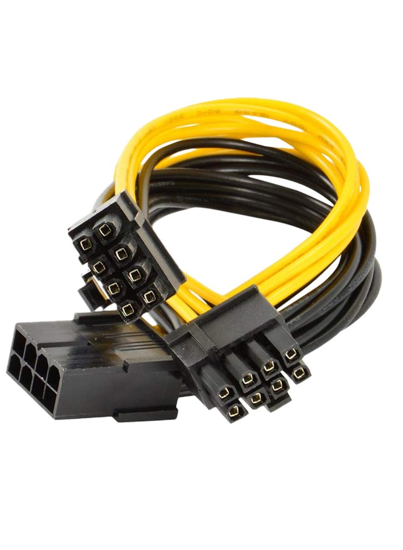 كابل مقسم PCIe، كابل طاقة مقسم 8 سنون إلى 8 PCIe مزدوج عميق في المناجم، موصل بطاقة الرسومات PCI Express GPU سلك تمديد 22 سم موصلات بلاستيكية ومعدنية متينة، (عبوة من 6 قطع) - Image 1