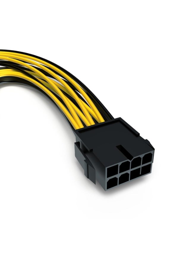 كابل مقسم PCIe، كابل طاقة مقسم 8 سنون إلى 8 PCIe مزدوج عميق في المناجم، موصل بطاقة الرسومات PCI Express GPU سلك تمديد 22 سم موصلات بلاستيكية ومعدنية متينة، (عبوة من 6 قطع) - Image 5