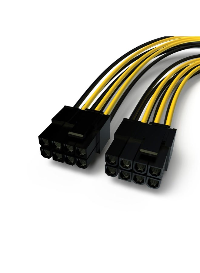 كابل مقسم PCIe، كابل طاقة مقسم 8 سنون إلى 8 PCIe مزدوج عميق في المناجم، موصل بطاقة الرسومات PCI Express GPU سلك تمديد 22 سم موصلات بلاستيكية ومعدنية متينة، (عبوة من 6 قطع) - Image 4