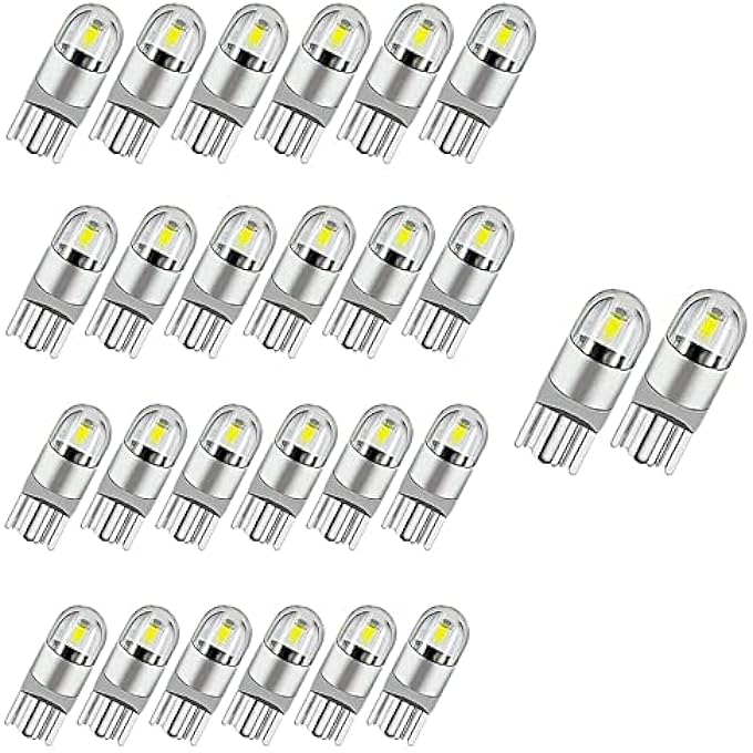 KASTWAVE 194 Led Bulbs 6000K White 6000K 68 2825 W5W T10 Wedge Cob Led Replacement Bulbs Super Brightness For License Plate Lights Car Position Lamps Map Light White 20Pcs - Image 2