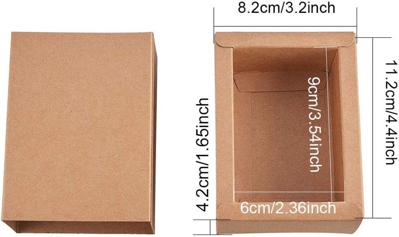 BENECREAT 20 Pack Kraft Paper Drawer Box Festival Gift Wrapping Boxes Soap Jewelry Candy Weeding Party Favors Gift Packaging Boxes - Brown (11.2x8.2x4.2cm) - Image 2