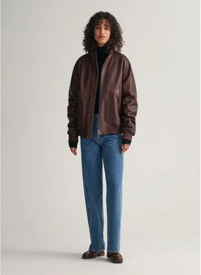 GANT Gant Leather Bomber Jacket