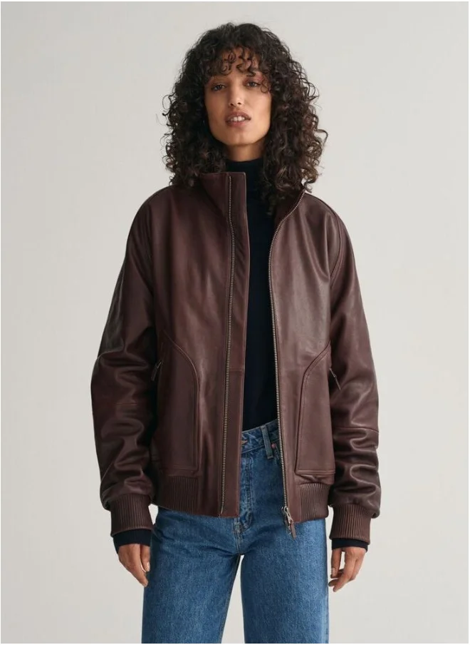 غانت Gant Leather Bomber Jacket