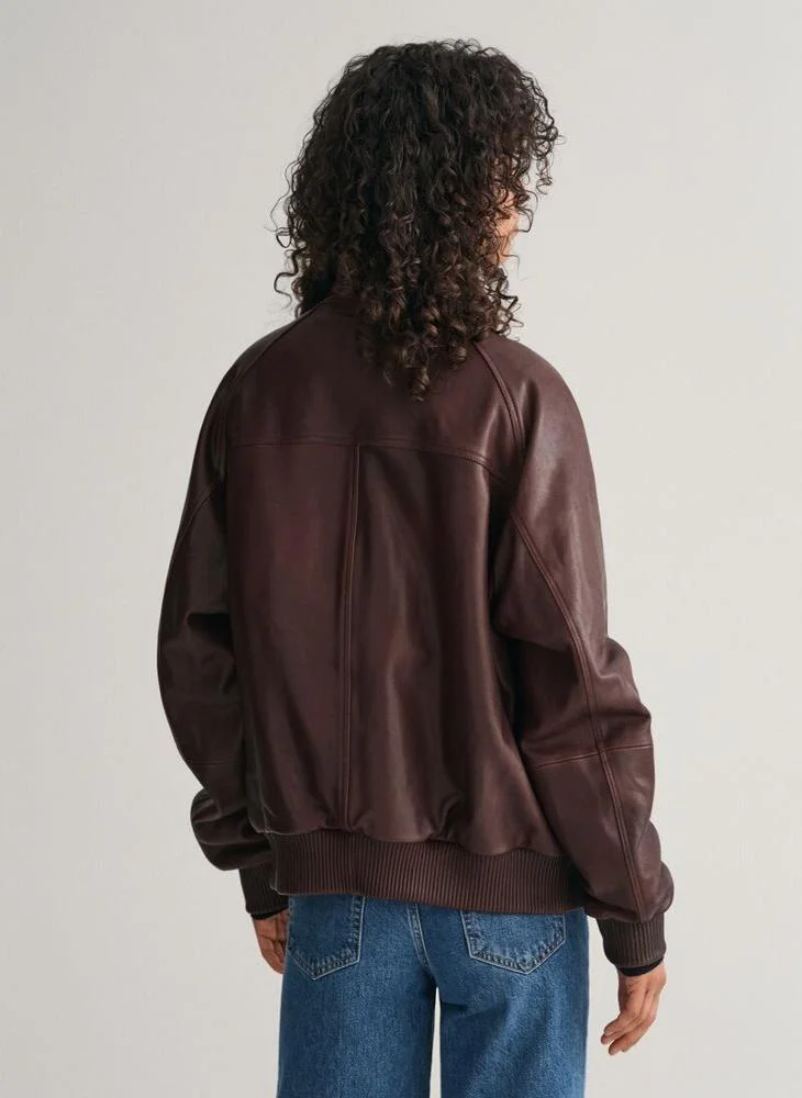 GANT Gant Leather Bomber Jacket