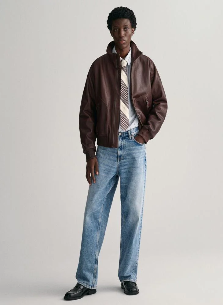 GANT Gant Leather Bomber Jacket