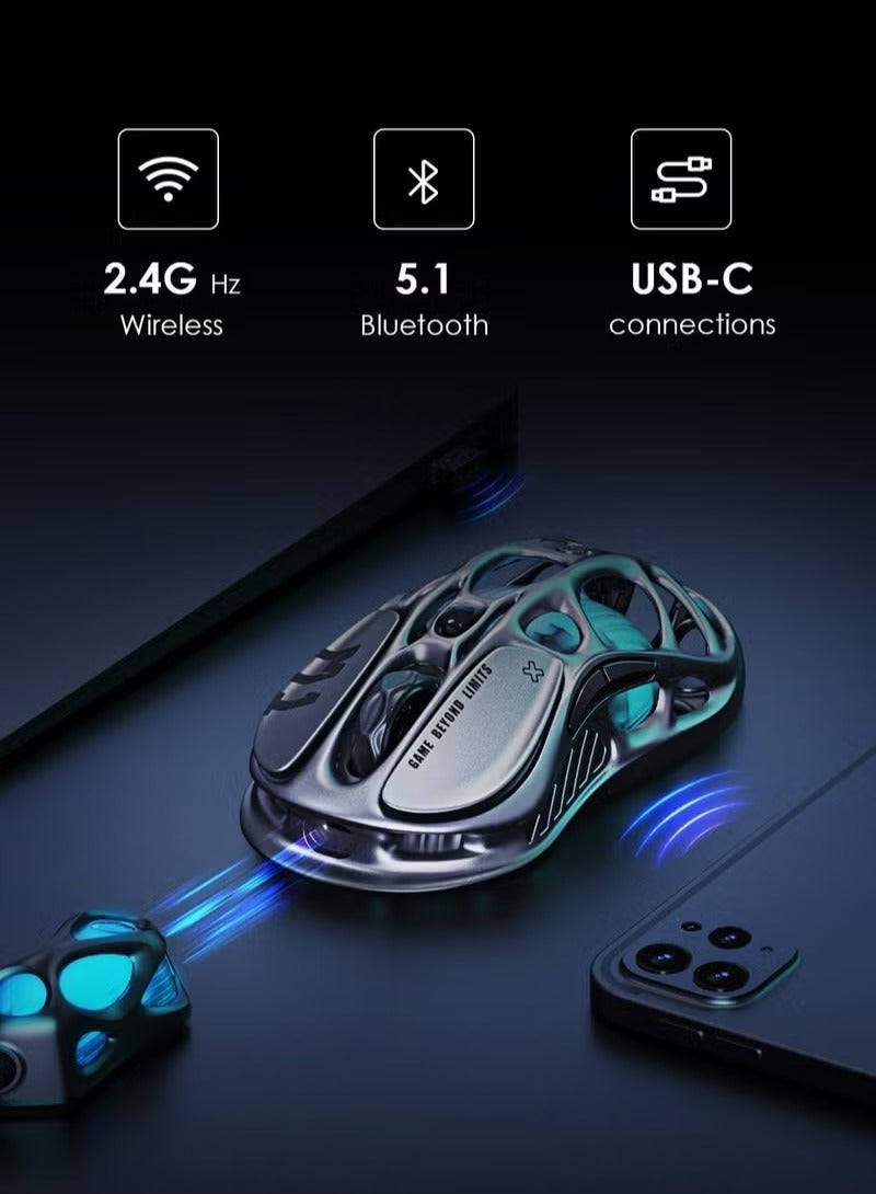 Forev Superlight Mouse,Wireless/Bluetooth 2.4G Gaming Mouse,Wireless Mouse for Laptop,Portable Type C Charging,6 DPI Adjustable Mouse with RGB Lighting - Image 5