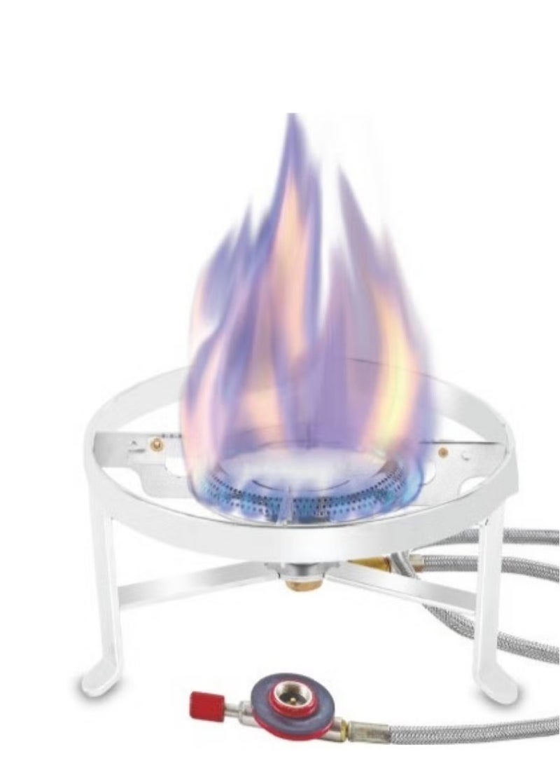 Generic Round Gas Stove for Camping and Outdoor Cooking Sturdy and practical stainless steel gas stove, easy to carry and install, connected via a gas hose. 