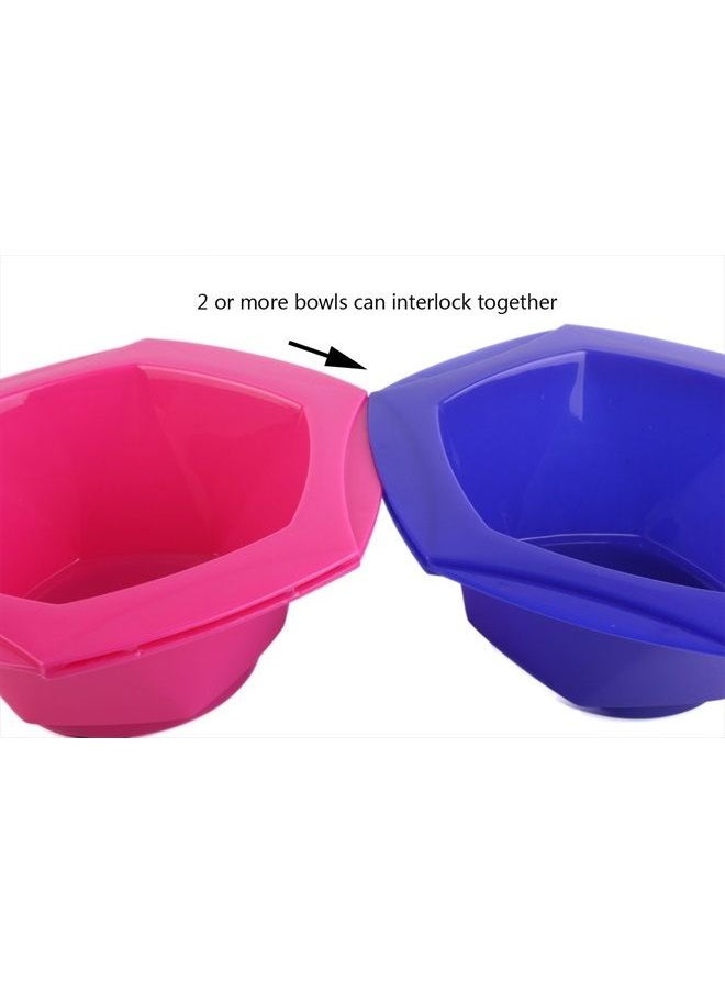 Perfehair Small Hair Coloring Dye Mixing Tint Bowls and Brush Kit - Set of 7 Different Rainbow Color  - Image 3