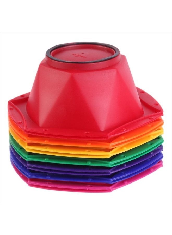 Perfehair Small Hair Coloring Dye Mixing Tint Bowls and Brush Kit - Set of 7 Different Rainbow Color  - Image 2