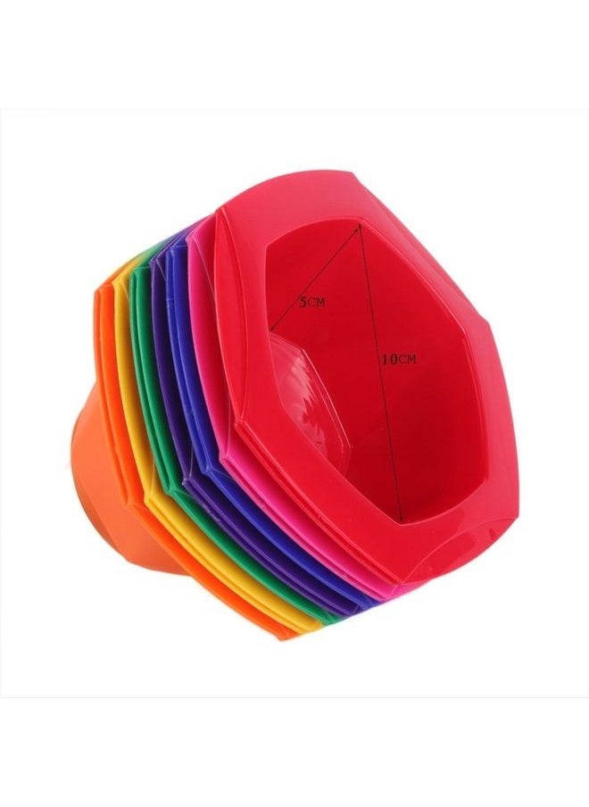 Perfehair Small Hair Coloring Dye Mixing Tint Bowls and Brush Kit - Set of 7 Different Rainbow Color  - Image 5