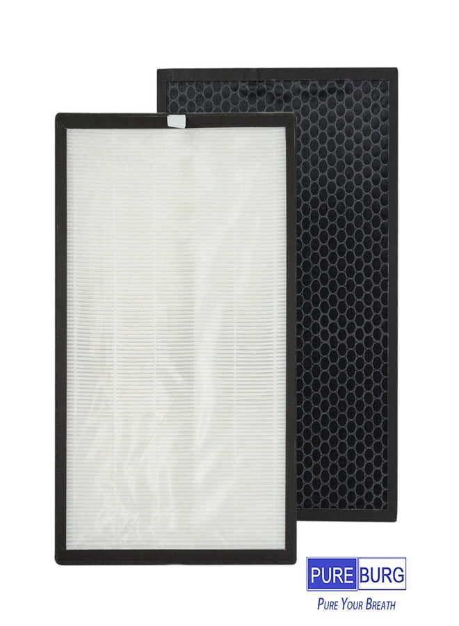 PUREBURG فلتر هواء بيوربيرج متوافق مع جهاز تنقية الهواء بوروإير 400، عبوة واحدة، فلتر H13 HEPA مع كربون نشط، 2 في 1 لتنقية الهواء من الغبار والمركبات العضوية المتطايرة، للمنزل والمطبخ - Image 4