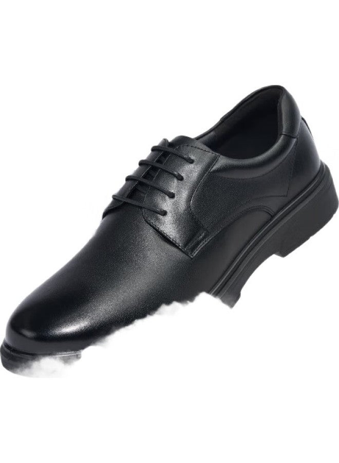 JD.com Men'S Leather Shoes Lace-Up Glossy Derby Shoes Top Layer Cowhide Formal Shoes Casual Wedding Shoes Interview Shoes Black Size 40 - Image 2