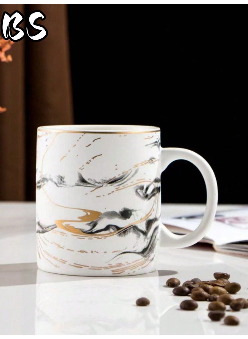 بي إس أكواب شرق أوسطية فاخرة | فناجين قهوة/شاي سيراميكية بنقوش رخامية فنية | هدايا مثالية وأدوات مائدة أنيقة، هدايا فاخرة فريدة للاستخدام المنزلي والمكتبي في الشرق الأوسط - Image 1