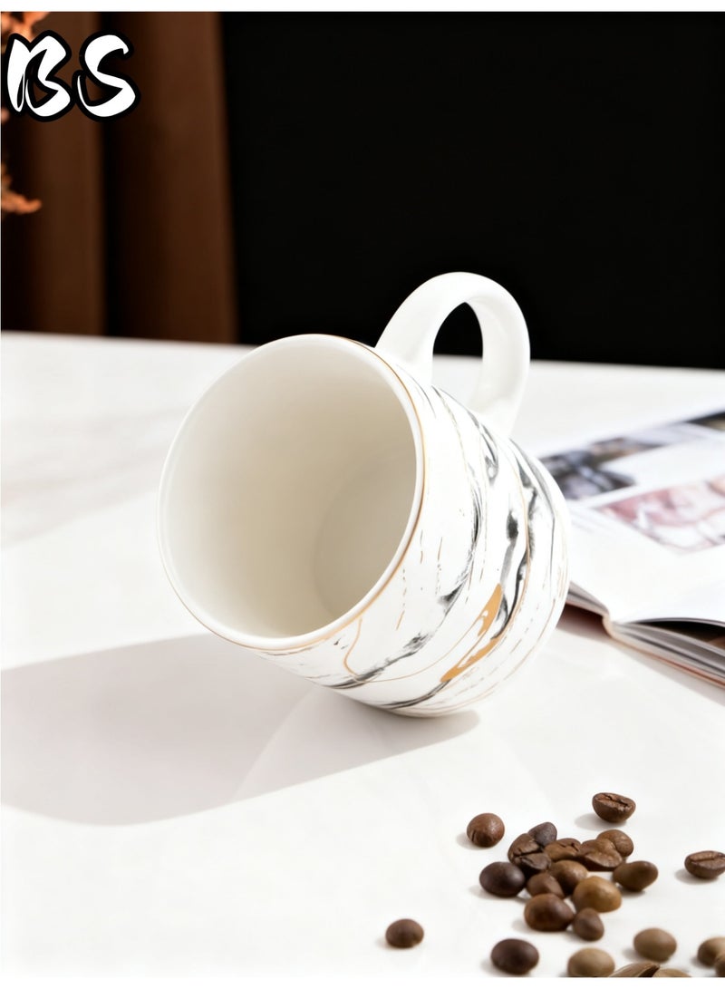 بي إس أكواب شرق أوسطية فاخرة | فناجين قهوة/شاي سيراميكية بنقوش رخامية فنية | هدايا مثالية وأدوات مائدة أنيقة، هدايا فاخرة فريدة للاستخدام المنزلي والمكتبي في الشرق الأوسط - Image 4