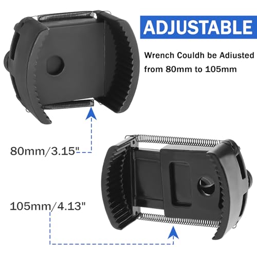 BOMLING Oil Filter Wrench Set, Universal Oil Filter Removal Tool for 80mm-105mm, Adjustable Oil Filter Cap Socket Set With 2 Jaw - Image 2