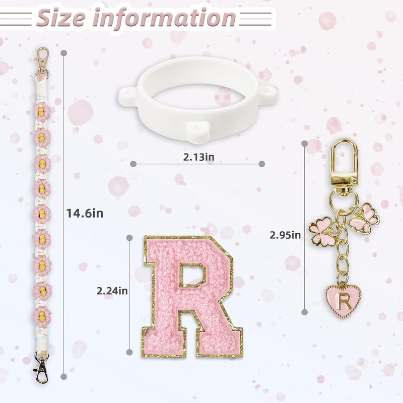 SITKOL Cute Letter Charm Set Compatible with Owala Water Bottle 24 oz, 32 oz, 40 oz, Owala Kids, Owala Coffee Tumbler, Owala FreeSip – Includes Handle Strap, for Owala Accessories & Stanley Cup Accessories - Image 5