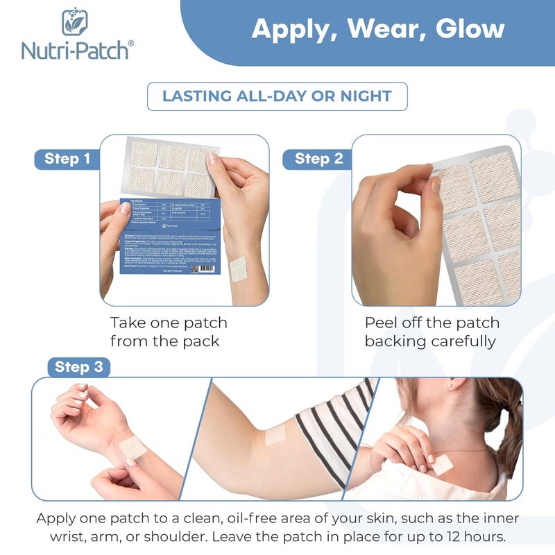 NUTRI-PATCH Inflam Topical Skin Patch | Infused with Turmeric, MSM, White Willow Bark and Vitamin C, 30 Count - Image 3