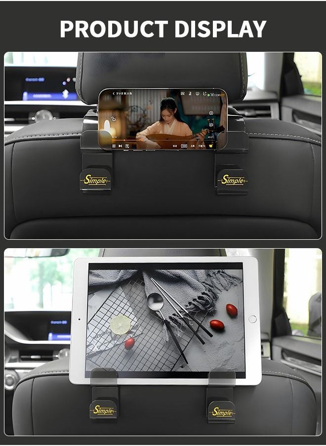GROIC 4 Pieces Headrest Hooks for Car, Universal Multifunctional Car Back Seat Headrest Mobile Phone Holder, Car Hanger Hooks for Bag Purse Watching Movie  - Image 2