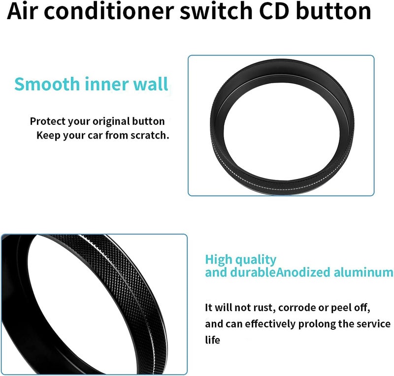 Bentolin Knob Cover for F150 AC Climate Control Switch/Trailer/4WD/VOL/Tune Button Interior Center Console Trim Accessories Compatible with Ford F150 XLT 2016 2017 2018 2019 (Black 6 Pcs) - Image 4