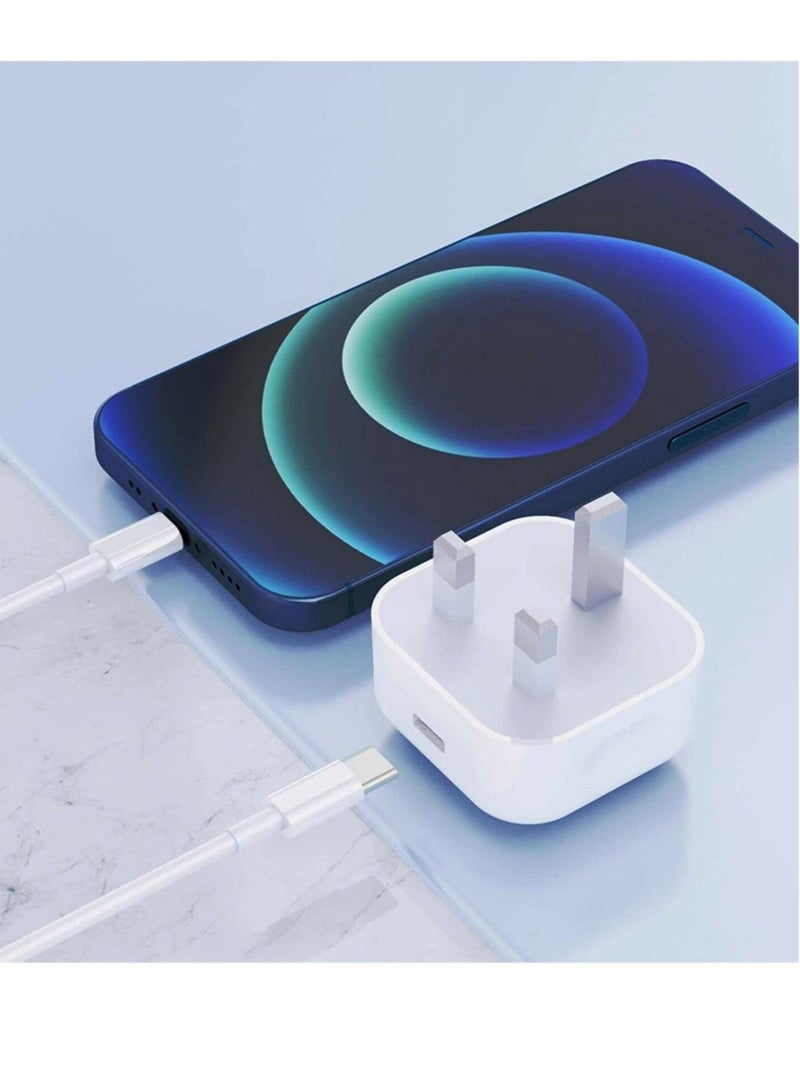 20W USB-C Charger for Oppo A54/A74/A94/A53/A76/A96/A36/A11s/K9x/Reno4/Find X3 Lite – Type C Fast PD Adapter, UK Mains Wall Charger with Fast Charging Cable  - Image 4