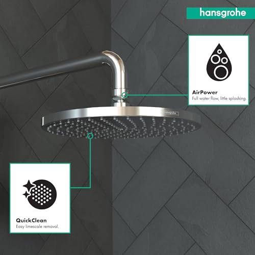 hansgrohe Raindance S 9-inch Showerhead Easy Install Modern 1-Spray RainAir Air Infusion with Airpower with QuickClean in Chrome, 27474001 - Image 5