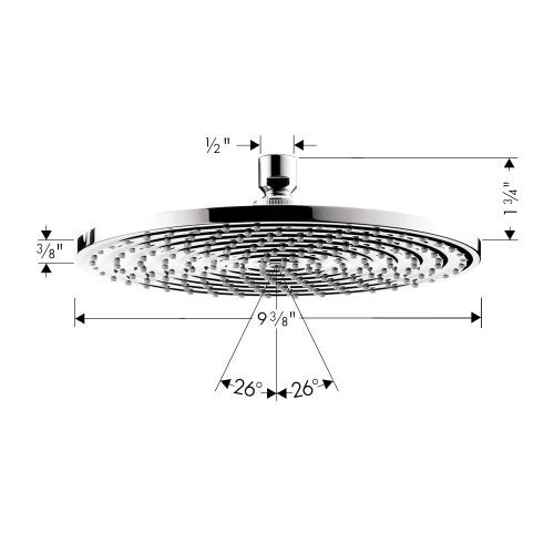 hansgrohe Raindance S 9-inch Showerhead Easy Install Modern 1-Spray RainAir Air Infusion with Airpower with QuickClean in Chrome, 27474001 - Image 3