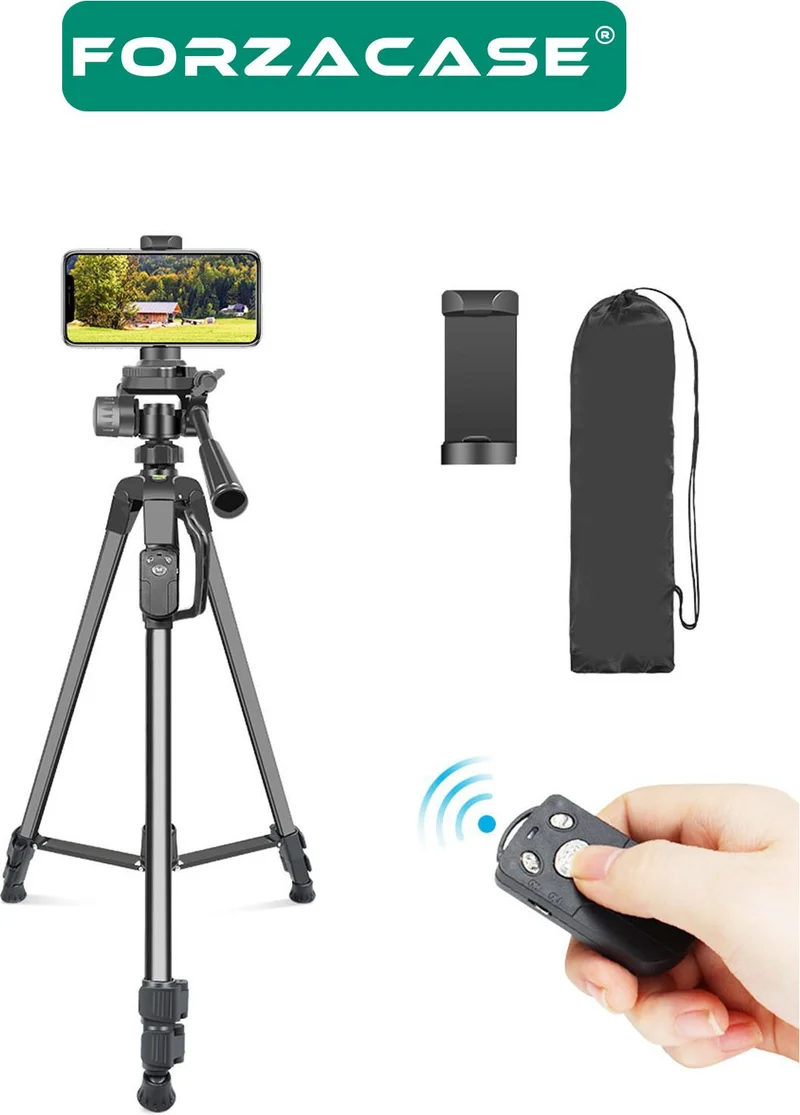 Forzacase 155 cm Bluetooth Remote Professional Camera DSLR Tripod with Phone Holder and Bag - FC814