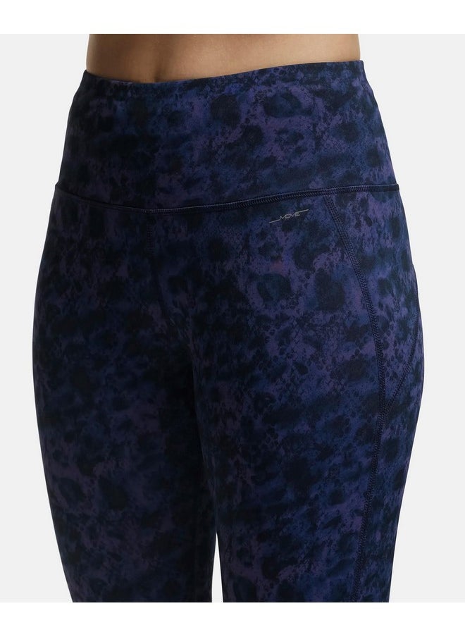 JOCKEY - Jockey MW36 Women's Microfiber Elastane Stretch Slim Fit Capri with Back Waistband Pocket and Stay Dry Technology_Peacoat Print_L - Image 1