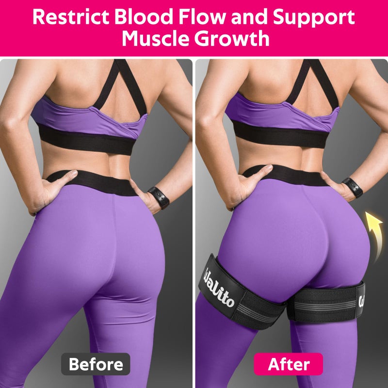WALITO Booty Bands for Women Glutes - BFR Blood Flow Restriction Bands with Weekly Plan for Legs, Butt & Hip Building, Occlusion Bands for Workouts, Fabric Bands for Squat Butt & Thigh - Image 4