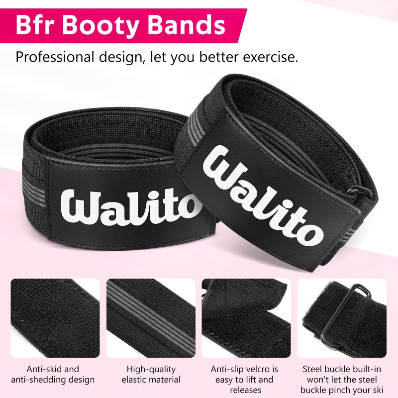 WALITO Booty Bands for Women Glutes - BFR Blood Flow Restriction Bands with Weekly Plan for Legs, Butt & Hip Building, Occlusion Bands for Workouts, Fabric Bands for Squat Butt & Thigh - Image 2