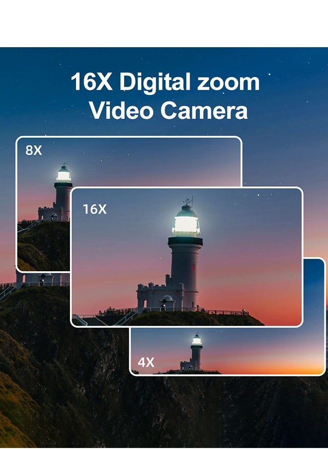 Digisand - 4K Digital Camera 75MP 16X Digital Zoom 3'' Flip Screen WiFi Web Camcorder Vintage Photography Compact Professional Video Camera with 64G Memory Card - Image 1