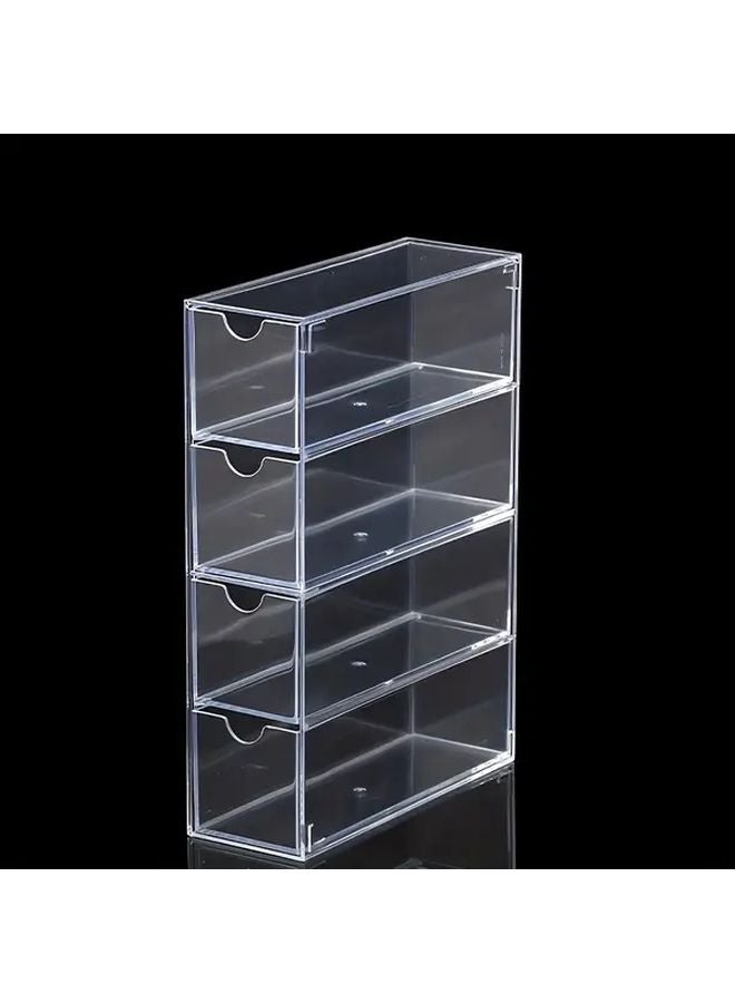 منظم مكياج شفاف من الأكريليك بـ 4 أدراج مع أقسام قابلة للتعديل وصندوق تخزين مستحضرات التجميل - Image 1