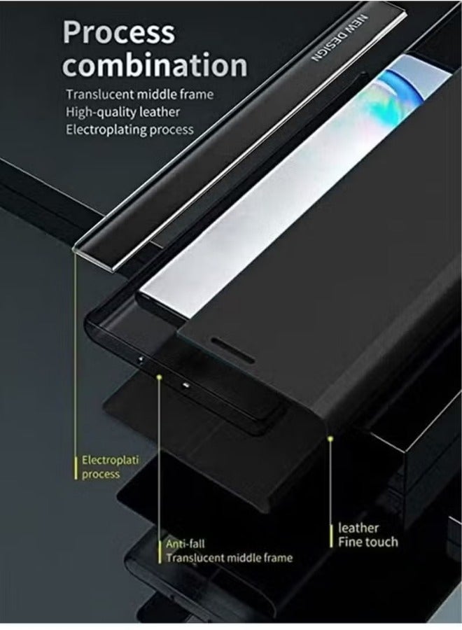Honor X9c Flip Case,Ultra Slim TPU Leather Full Body Protection Magnetic Stand Shockproof Phone Cover,Black  - Image 5
