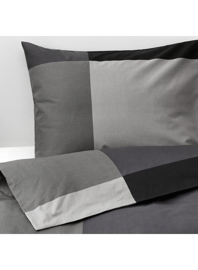 erorex Duvet cover and pillowcase, black, 150x200/50x80 cm - Image 4
