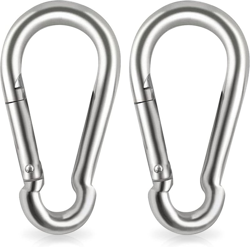 Acquwistach مشابك كارابيني قفل، خطاف قفل نابض من الفولاذ المقاوم للصدأ، كارابيني ثقيل - مشبك كارابيني من الفولاذ المقاوم للصدأ 304 مع برغي إبهام - Image 1