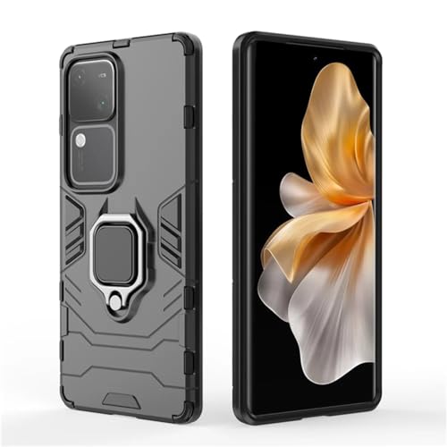SPAZY CASE® Armor Defender 3 Back Cover for Vivo V30 Pro/Vivo V30 | TPU, Polycarbonate | Magnetic Car Holder, Kickstand, Ring Holder - Image 3