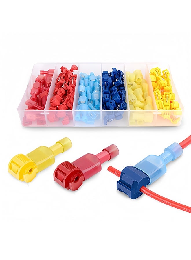 GNAFOTU 120PCS T Tap Wire Connectors 22-10 AWG Self-Stripping Quick Splice Electrical Wire Spade Terminals Assortment Kit - Image 1