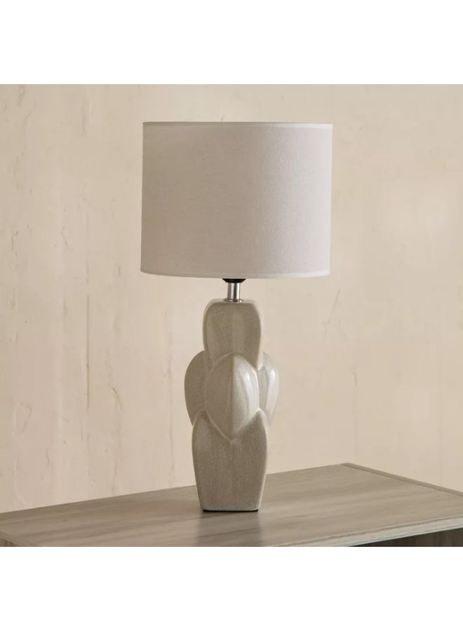 Home Box Ceramic Table Lamp with Fabric Shade for Home