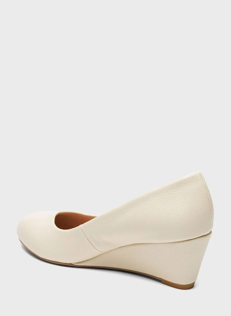 Celeste Low Heel Plain Pumps