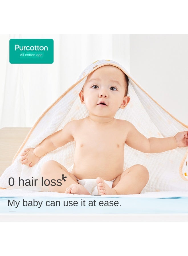 purcotton Premium Soft And Elastic Cotton】6-layer Gauze Bath Towel For Infants And Toddlers, Large Size Newborn Bathing Towel - Image 5