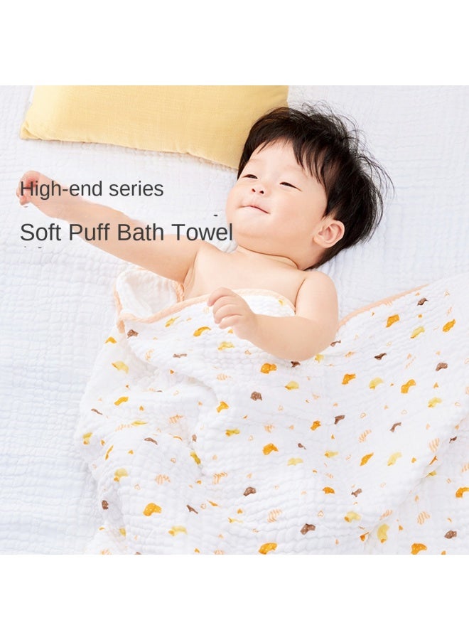purcotton Premium Soft And Elastic Cotton】6-layer Gauze Bath Towel For Infants And Toddlers, Large Size Newborn Bathing Towel - Image 2