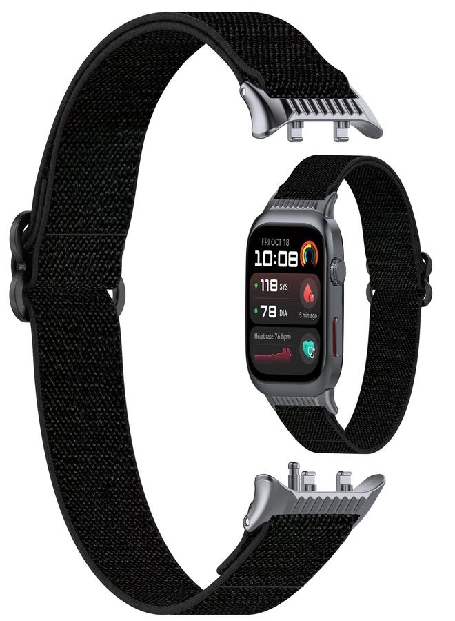 AWADUO Compatible with Huawei Watch D2 Replacement Band Nylon Wrist Conjoined Strap Bracelet Soft And Durable with Quick Release Smartwatch Accessorie(Black) - Image 3