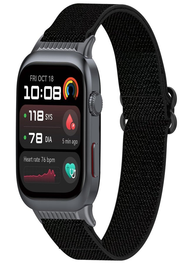 AWADUO Compatible with Huawei Watch D2 Replacement Band Nylon Wrist Conjoined Strap Bracelet Soft And Durable with Quick Release Smartwatch Accessorie(Black) - Image 1